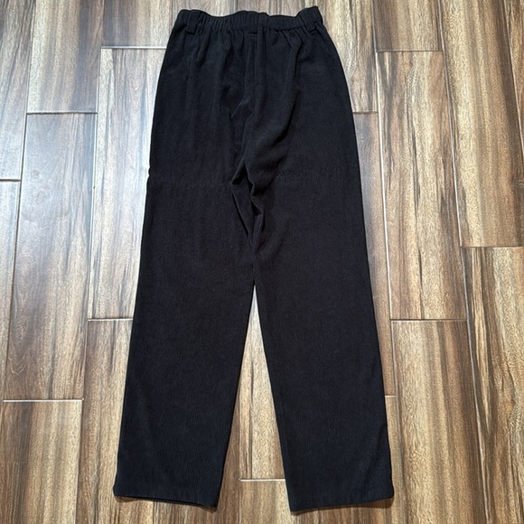 NWT HALARA Black Loose Fit Corduroy Pants with Pleats S - Picture 12 of 15